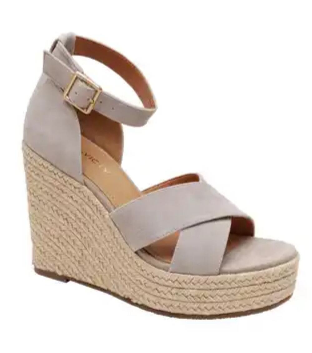 Lisa Vicky Platform Wedge Suede Gemi Sandal New